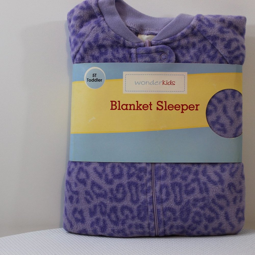 (NEW) Baby Zippered Blanket Sleeper (PURPLE PRINT)